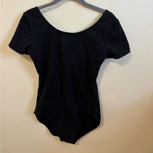 balera Dancewear Black Short Sleeve Leotard Adult Large
